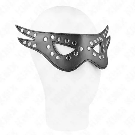 KINK Mask od imitacije koze za oci Model 1 Podesiva Crna 27x13 cm