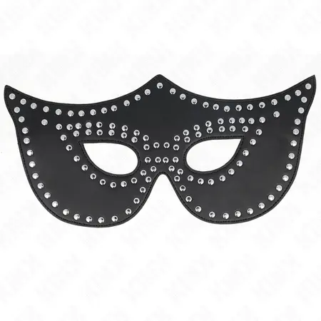 KINK Mask od imitacije koze Model 2 sa zakivcima 30x12 cm Podesiva crna