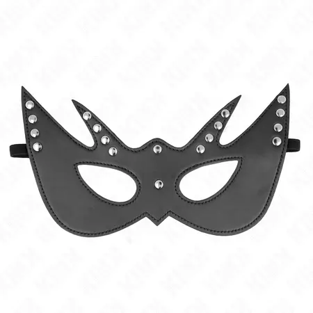 KINK Mask slepog misa sa zakivcima 23x15cm Crna imitacija koze Podesiva