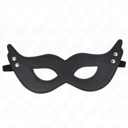 KINK Mask od imitacije koze sa zakivcima Model 1 Crna 26x8 cm