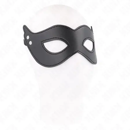 KINK Mask od imitacije koze sa zakivcima Model 1 Crna 26x8 cm