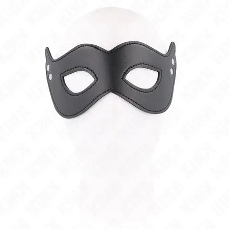 KINK Mask od imitacije koze sa zakivcima Model 1 Crna 26x8 cm