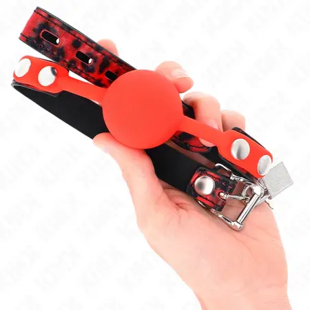 KINK Model 2 Silikonski lopticasti gag 4 cm sa bravom Podesiva traka 60x2 cm