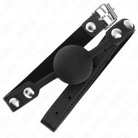 KINK Silicone Ball Gag Model 1 - Crna kugla 4 cm sa podesivom trakom