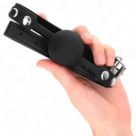 KINK Silicone Ball Gag Model 1 - Crna kugla 4 cm sa podesivom trakom