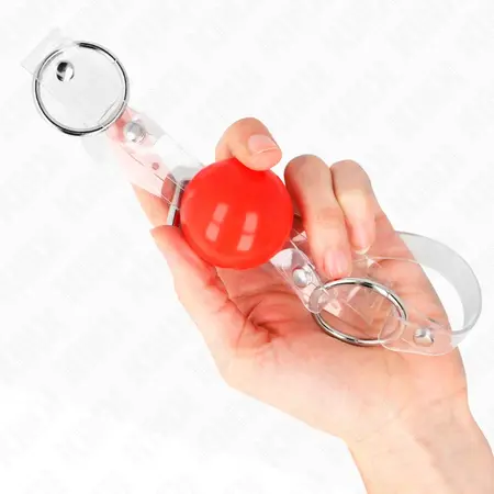 KINK Podesiva crvena providna PVC kugla za usta 4cm - Sigurno i udobno prijanjanje