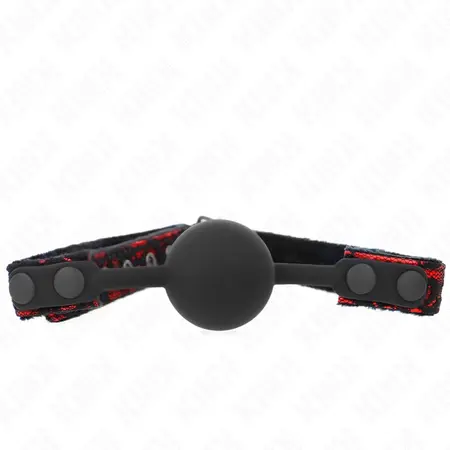 KINK Scandal Silicone Ball Gag 4cm - Podesivi Crni Model Udobnosti 65x2cm
