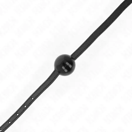 KINK Crna čvrsta silikonska kugla za usta 4cm - Podesiva traka 65x1.5cm