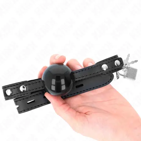 KINK Mekani TPE Kuglasti Gag Model 3 - Podesiva Traka 4cm Crna