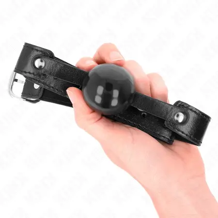 KINK Kuglasti Gag Model 2 Mekani TPE 4cm - Podesiva Crna Traka 65x2.5cm