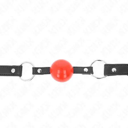 KINK Kuglasti Gag 4cm Crvena Silikonska Lopta i Brava, Podesiva Crna Traka 60cm