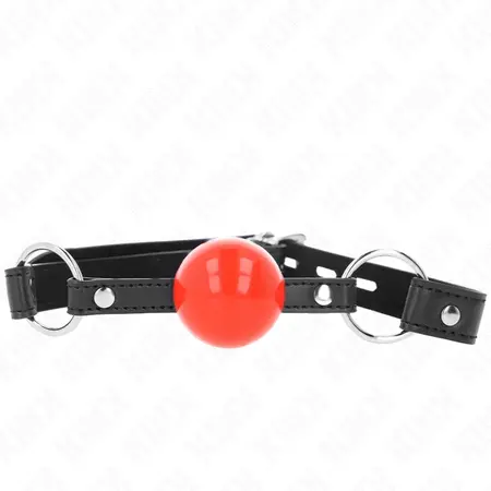KINK Kuglasti Gag 4cm Crvena Silikonska Lopta i Brava, Podesiva Crna Traka 60cm
