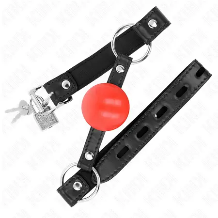 KINK Crveni TPE Kuglasti Gag 4 cm - Podesiva Traka, 60 x 2 cm
