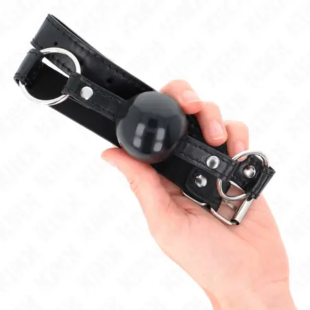 KINK Crni Kuglasti Gag TPE 4cm - Podesiva Traka, 60cm Ukupne Dužine