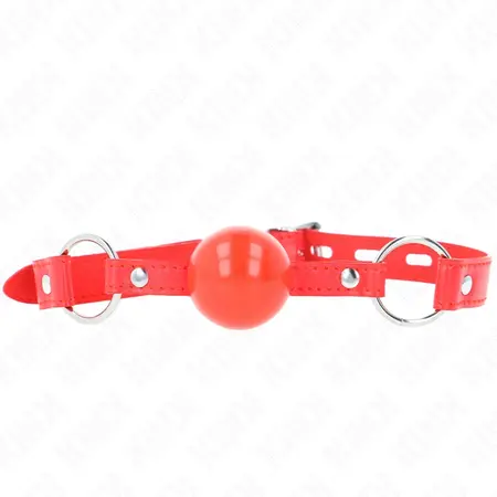 KINK TPE Kuglasti Gag 4cm sa Rojo Bravom - Podesiva 60cm Traka, Crvena