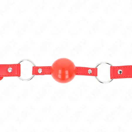 KINK TPE Kuglasti Gag 4cm sa Rojo Bravom - Podesiva 60cm Traka, Crvena