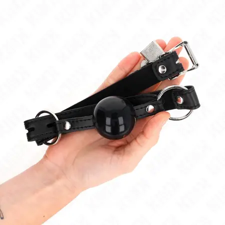 KINK TPE Kuglasti Gag 4 cm sa Crnom Bravom - Podesiva 60x2 cm Traka