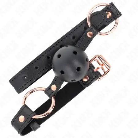 KINK Premium TPE Kuglasti Gag 4 cm - Podesiva Traka, Crna, 60 x 2 cm