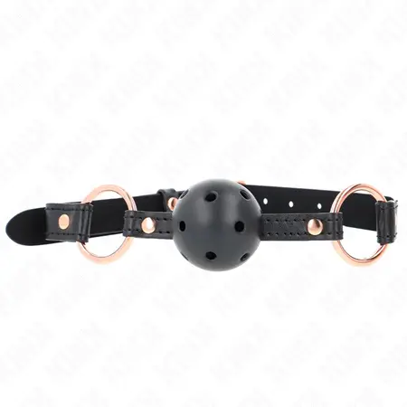 KINK Premium TPE Kuglasti Gag 4 cm - Podesiva Traka, Crna, 60 x 2 cm