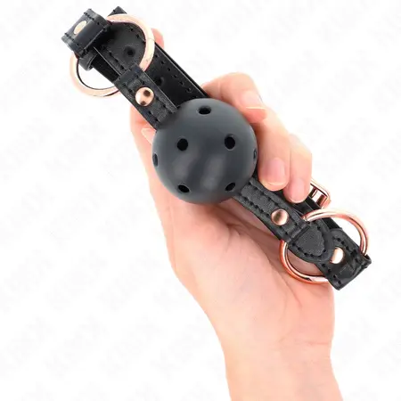 KINK Premium TPE Kuglasti Gag 4 cm - Podesiva Traka, Crna, 60 x 2 cm