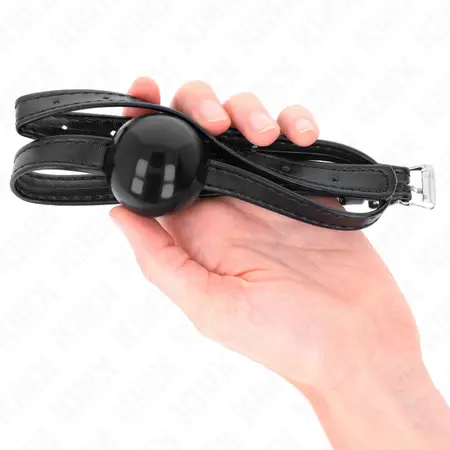 KINK Simplicity Kuglasti Gag 4cm - Podesiva Silikonska Traka, Crna, 60cm