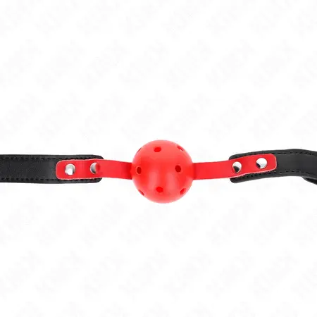 KINK Crveni Šuplji Silikonski Kuglasti Gag 4cm sa Podesivom Crnom Trakom 37-52cm