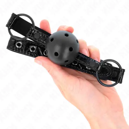 KINK Dijamant Sistem Lopte 4.5 cm - Podesivi Silikonski Gag, Crna
