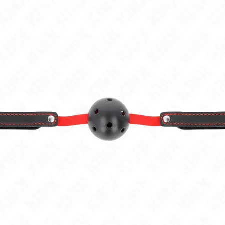 KINK Hollow Hard Mouth Gag 4.5 cm with Adjustable Elastic Strap Black