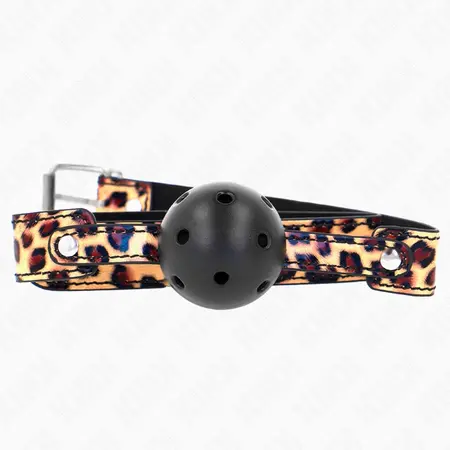 KINK Leopard Prozračni Silikonski Kuglasti Gag 4.5cm sa Podesivom Trakom