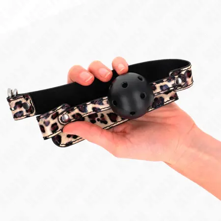 KINK Leopard Prozračni Silikonski Kuglasti Gag 4.5cm sa Podesivom Trakom