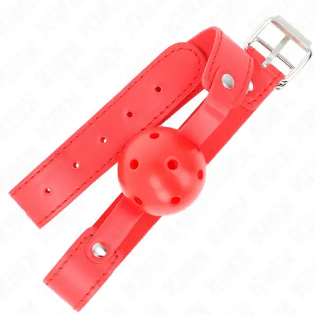 KINK Crveni Prozračni Kuglasti Gag 4.5 cm - Podesiva Silikonska Traka 65 cm