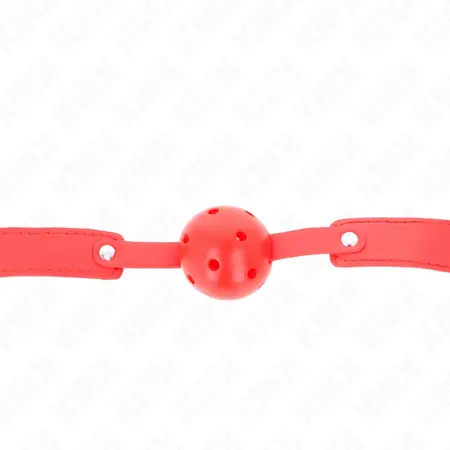KINK Crveni Prozračni Kuglasti Gag 4.5 cm - Podesiva Silikonska Traka 65 cm