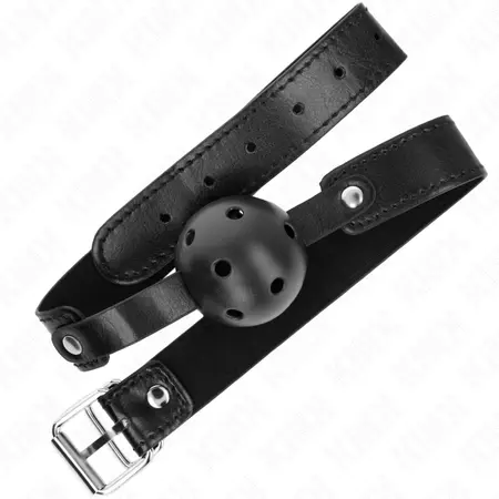 KINK Prozračni Silikonski Kuglasti Gag 4.5 cm - Podesiva Crna Traka 65 cm