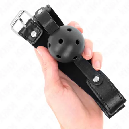 KINK Prozračni Silikonski Kuglasti Gag 4.5 cm - Podesiva Crna Traka 65 cm
