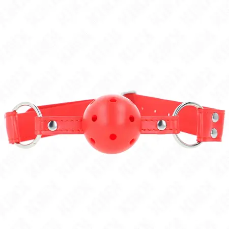 KINK Kompletni Crveni Šuplji Čvrsti Kuglasti Gag 62 cm - Podesivi Silikonski Model