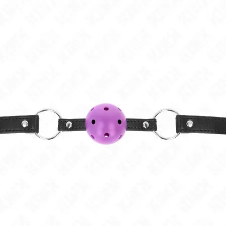 KINK Šuplji Čvrsti Kuglasti Gag Ljubičasti 4.5 cm - Podesiva Silikonska Traka 63.5 cm