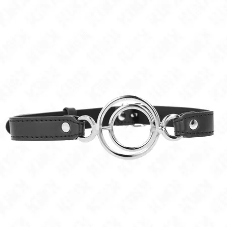KINK Gag Sistem Crni - Podesivi Višestruki O-Prstenovi, 63x2.5 cm, 5 cm Prsten