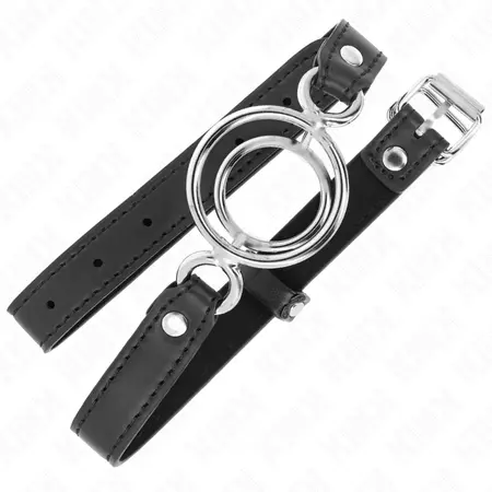 KINK Gag Sistem Crni - Podesivi Višestruki O-Prstenovi, 63x2.5 cm, 5 cm Prsten
