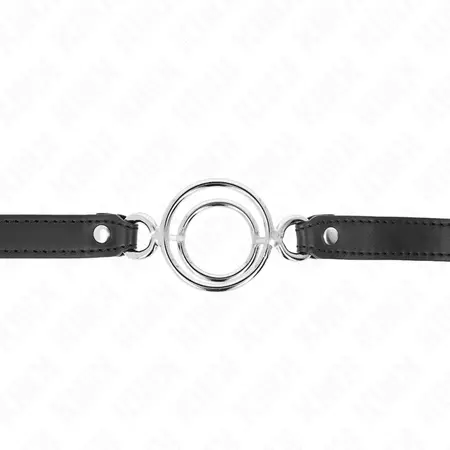 KINK Gag Sistem Crni - Podesivi Višestruki O-Prstenovi, 63x2.5 cm, 5 cm Prsten