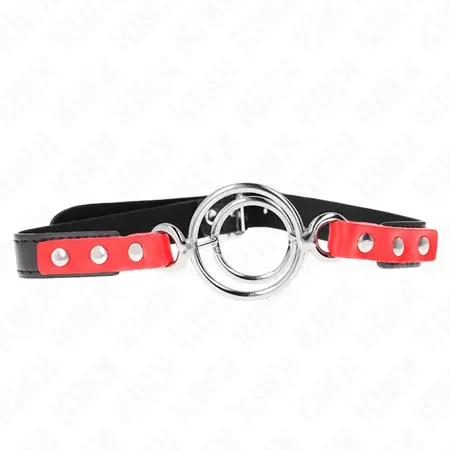 KINK Gag Crveni 4/4.8 cm - Podesivi Silikonski i Metalni O-Prsten Sistem 38x56cm