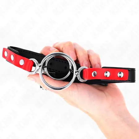 KINK Gag Crveni 4/4.8 cm - Podesivi Silikonski i Metalni O-Prsten Sistem 38x56cm