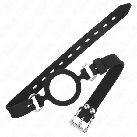 KINK Silikonski O-Prsten 5 cm Podesivi Gag Crni 56 cm Traka