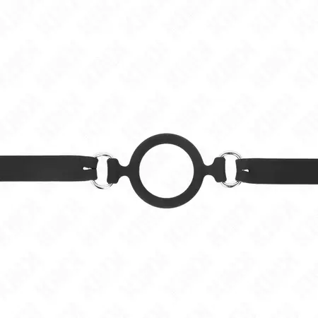 KINK Silikonski O-Prsten 5 cm Podesivi Gag Crni 56 cm Traka