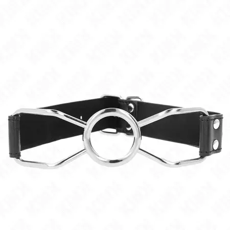 KINK Spider Mouth Gag S - Silikon i veganska koža, 3 cm, Crna/Crvena