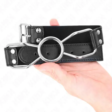 KINK Spider Mouth Gag S - Silikon i veganska koža, 3 cm, Crna/Crvena