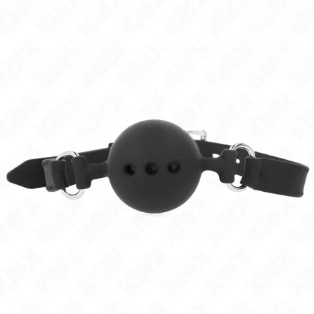 KINK Potpuno silikonski Gag M, Crni - Podesivi kaiš, lopta 4.5cm, 55cm