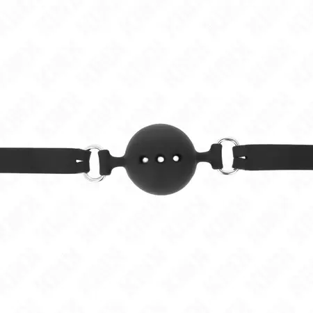 KINK Potpuno silikonski Gag M, Crni - Podesivi kaiš, lopta 4.5cm, 55cm