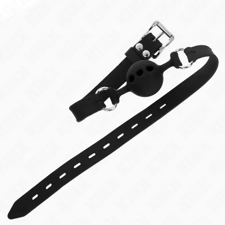 KINK Potpuno silikonski Gag Crni - Podesivi model S, lopta 4 cm, kaiš 35-51 cm