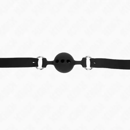 KINK Potpuno silikonski Gag Crni - Podesivi model S, lopta 4 cm, kaiš 35-51 cm