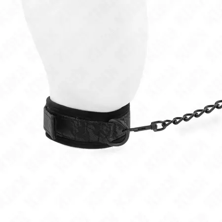 KINK Basic Model Adjustable Collar with Leash 77cm, Black, 34-54cm